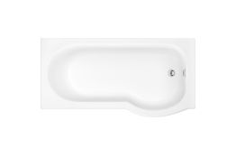 P Shape Shower Bath Right Handed. 1700 x 850mm. NCEVE1785R. Appears Unused.