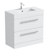 Derwent Floorstanding 800 White Vanity Unit With draws. ODFDW800. 252053. Appears Unused.