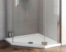 900x900mm Pentagonal Stone Resin Shower Tray. Appears Unused.