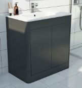 Camberley Satin Grey Vanity Unit. 600mm. MF6101GR3. Appears Unused.