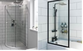 Mixed Shower Pallet. 1 x 800x800mm Frameless one Door Quadrant 8mm Shower Enclosure FQD802. 1 x 1...