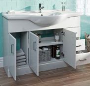 Eden White 1200mm Vanity Unit. MODW1201. Appears Unused.