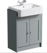 Dulwich / Winchester Stone Grey Semi recessed Vanity Unit. DULVANGR01. Appears Unused.