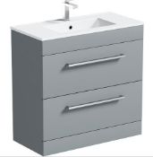Derwent Grey Vanity Drawer Unit. 800mm. CHGR004. Appears Unused.