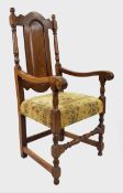 Set of 8 Heavy English Oak Dining Chairs c.1930