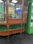Fine 19th c. Mahogany Inlaid Mirrored Display Cabinet