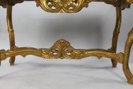 French Style Marble Topped Gilt Console Table