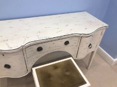 Painted French Style Side Table & Stool
