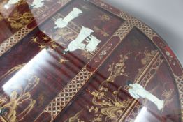 Large Vintage Chinese Red Lacquer Coffee Table