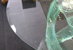 Heavy Glass Spiral Form Round Centre Table
