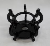 Chinese Lacquered Carved Wood Stand