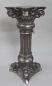 Ornate Silvered Column Pedestal Stand