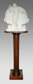 Early 19th c. Marble Sculpture of Venus on Mahogany Pedestal