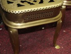 Pair of Antique Early 19th c. Pierced Brass Footmen Trivets