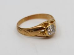 Early 20th c. 15 ct Rose Gold 0.52 carat Diamond Ring