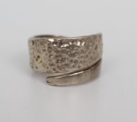 Italian Milor Hammered Silver Ring