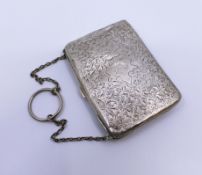 Victorian Silver Card Case By Joseph Gloster Birmingham 1898