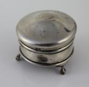 Sterling Silver Velvet Lined Pin Cushion Birmingham 1920