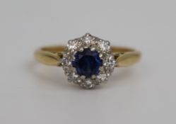 Cropp & Farr Sapphire & Diamond Cluster Ring