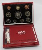 Royal Mint Cased 2001 Deluxe Proof Coin Collection