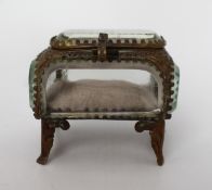 Early 20th c. Bevelled Brass Jewellery Trinket Box