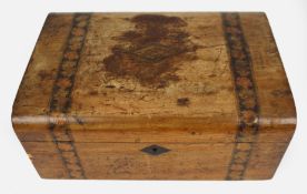 Edwardian Walnut Vanity Box with Tunbridge Ware Inlay