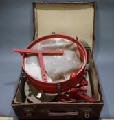 Old Cased Drum & Assorted