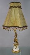 Gilt Metal Cherub Table Lamp