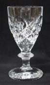 Set of 6 Heavy Cut Glass English Wine Glasses