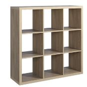 (135/P) RRP £65. Living Elements Clever Cube 3x3 Cube Storage Unit Sanoma Oak Finish. (W1110xc H1...