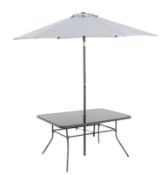 (33/P) RRP £200. Wexfordly 6 Seater Metal Garden Furniture Dining Set. Foldable Chairs For Easy S...