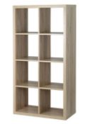 (139/P) RRP £65. Living Elements Clever Cube 2x4 Cube Storage Unit Oak Finish. (H1460x W760x D390...