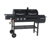 (65/6K) Texas Dual Fuel BBQ With Smoker RRP £380. Can Cook Up To 32 Burgers At A Time. Combined G...