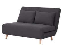 (107/P) RRP £250. Freya Folding Sofa Bed Charcoal With 2x Cushions.