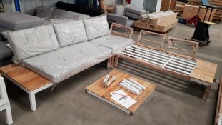 (26/P) RRP £1100 (When Complete). Hartington Spirit Collection Grey Metal Garden Corner Sofa Set....