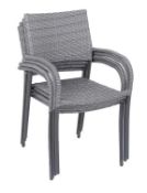 (58/5E) 5x Bambrick Rattan Effect Stackable Chair Grey. Chair: (H82x W52x D59cm).