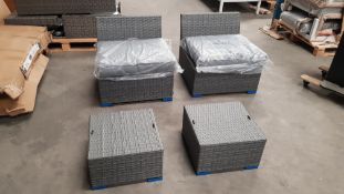 (109/5C) Bambrick Sofa Set Grey Items. 2x Chair With 2x Cushion. 2x Footstool (No Cushion). All U...