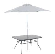 (51/P) RRP £200. Wexfordly 6 Seater Metal Garden Furniture Dining Set. Foldable Chairs For Easy S...