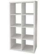 (134/P) RRP £65. Living Elements Clever Cube 2x4 Cube Storage Unit White Matt Finish. (H1460x W76...