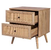 (56/5E) 4x Items. 1x Kubu Rattan 2 Drawer Bedside Table RRP £75 (H54.8x W50x D39cm). 1x Living El...