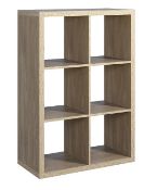 (136/P) Living Elements Clever Cube 2x3 Cube Storage Unit Sanoma Oak Finish. (W760x H1110x D390mm...
