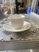450 Royal Doulton China Coffee Saucers & 600 x Matching Coffee Cups in Plastic Crates (Ref 57)