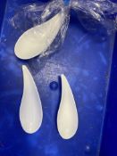 50 x White Canape Spoons Ceramic (Ref 62)