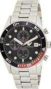 Emporio Armani AR5855 Men's Black Dial Silver Tone Bracelet Quartz Chronograph Watch