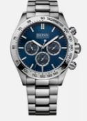 Hugo Boss 1512963 Men's Ikon Blue Dial Silver Bracelet Chronograph Watch