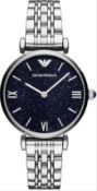 Emporio Armani AR11091 Ladies Gianni T-Bar Silver Bracelet Quartz Watch