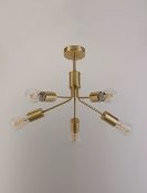 Title: (141/R8) Lot RRP £125. 4x Lighting Items. 1x Beaded Pendant White RRP £40. 1x Five Light Gold