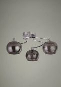 Title: (163/R8) 1x Clear 5 Light Bling Chandelier RRP £45. 1x Smoked Glass Ceiling Light RRP £40. (