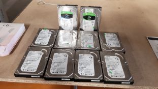 Title: (122/8A) 10x 3.5Ó SATA Hard Drive. 1x Seagate 1TB Barracuda Compute. 1x Seagate 1TB Skyhawk