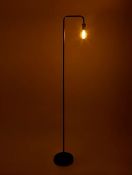 Title: (140/R8) Lot RRP £123. 3x Lighting Items. 1x Black Curved Floor Lamp RRP £32. 1x Glass